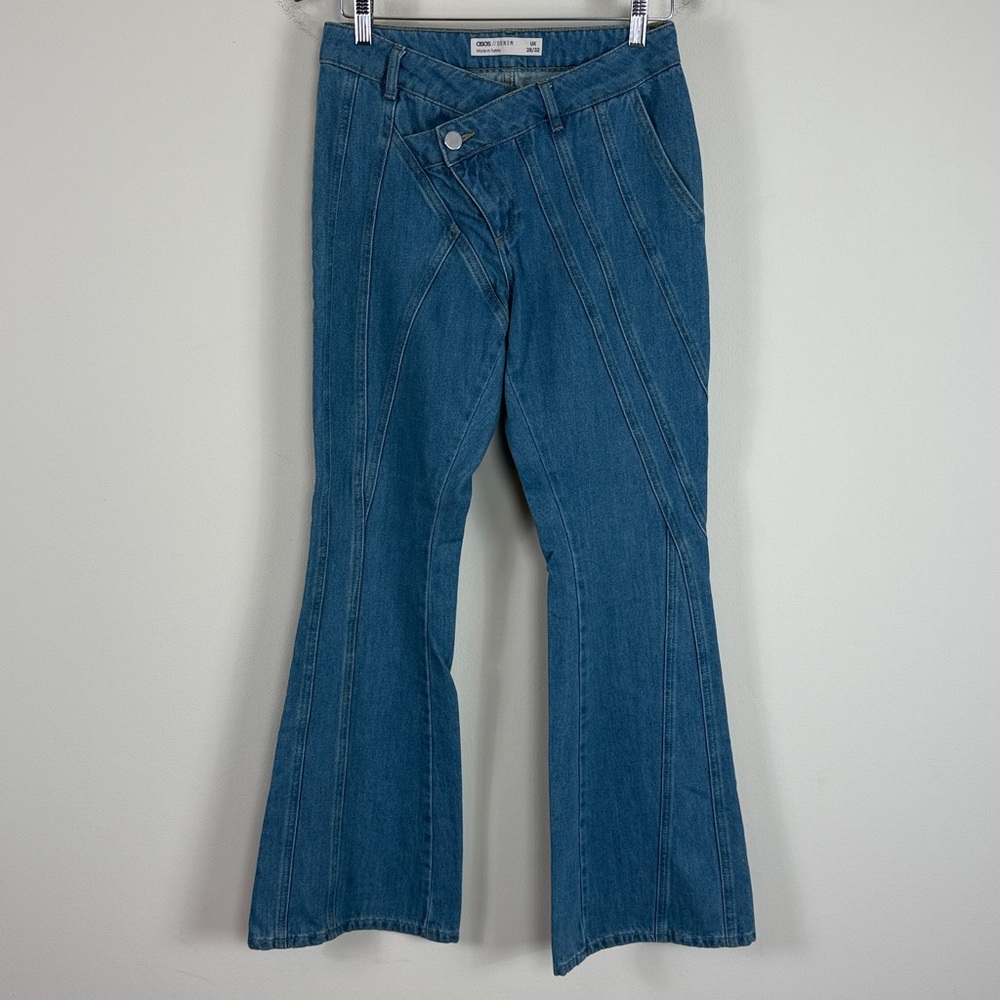 ASOS Denim Crossover Flare Patchwork‎ Jeans Size 28
